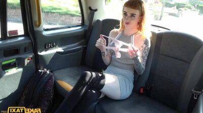 Skinny ginger Azura Alii fucks in the taxi - sunporno.com