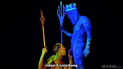 Charli Red fucks a forest god in a glow in the dark night scene - BANG! - hotmovs.com