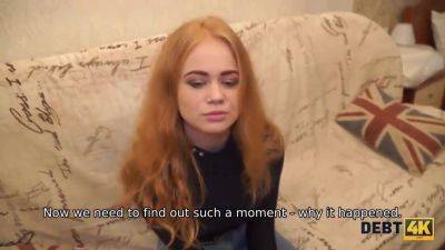 Russian teen with red hair pays for huge TV with a hot blowjob & rough fuck - sexu.com - Russia