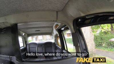 New driver bangs hot blonde in the backseat of his fake taxi - sexu.com