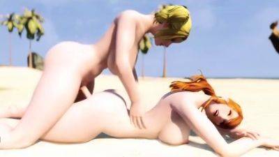 Two Juicy Futanari Babes with big asses having sex on the - drtuber