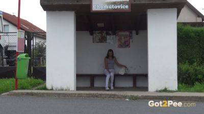 Victoria - Victoria Daniels craves public piss & gets wild in the bus stop - sexu.com - Czech Republic