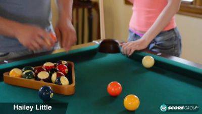 Hailey Little Rides a Cock on Top of a Pool Table - hotmovs.com